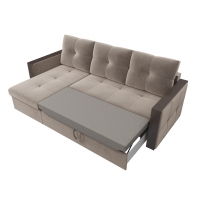 Угловой диван Валенсия (велюр коричневый) - Изображение 3